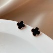 925纯银四叶草耳钉